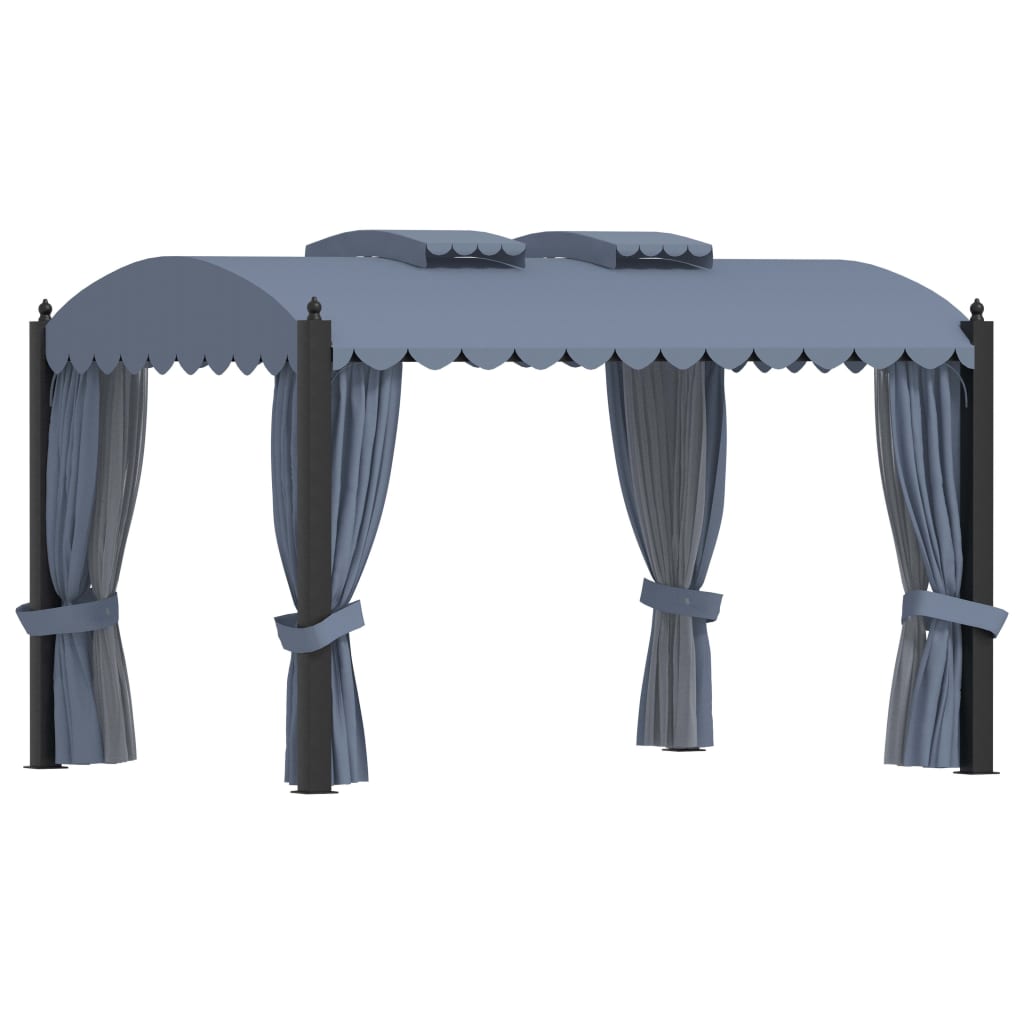Pavilion Cu Perdele, Antracit, 3 X 4 M, Oțel