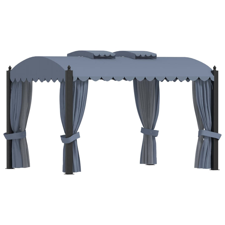 Pavilion Cu Perdele, Antracit, 3 X 4 M, Oțel