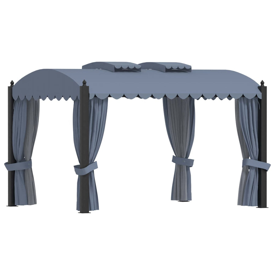 Pavilion Cu Perdele, Antracit, 3 X 4 M, Oțel