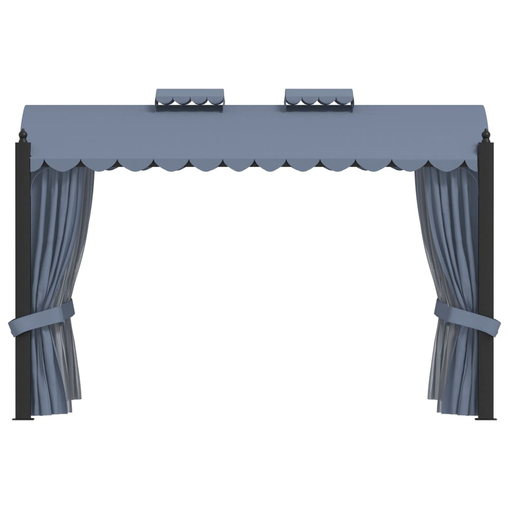 Pavilion Cu Perdele, Antracit, 3 X 4 M, Oțel