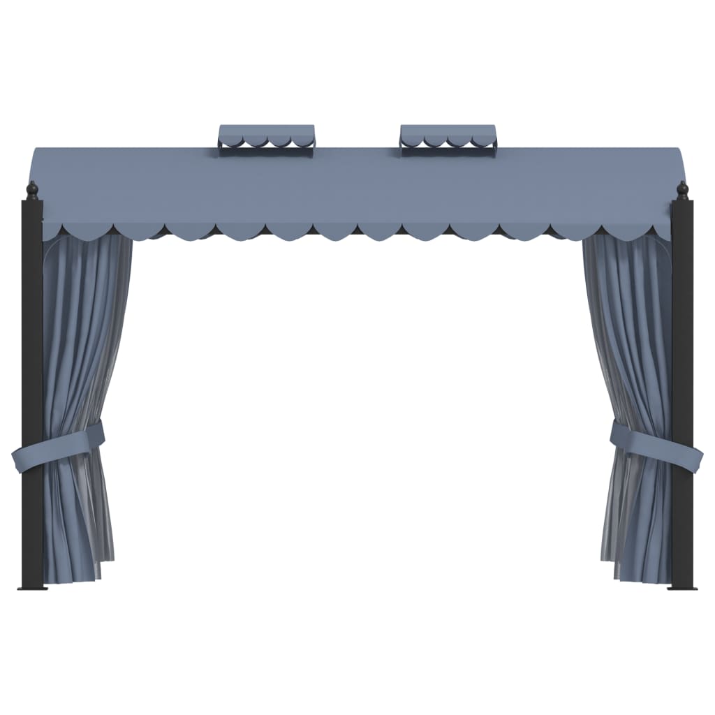 Pavilion Cu Perdele, Antracit, 3 X 4 M, Oțel