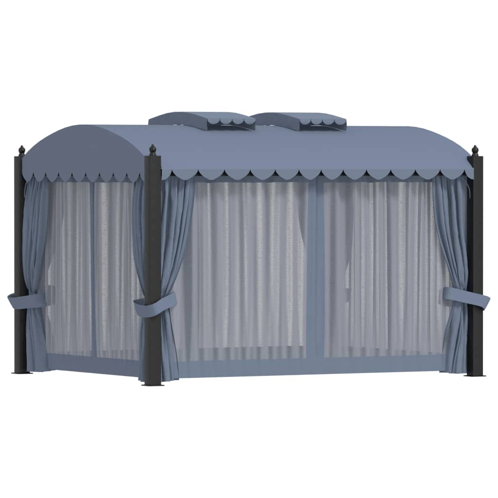 Pavilion Cu Perdele, Antracit, 3 X 4 M, Oțel