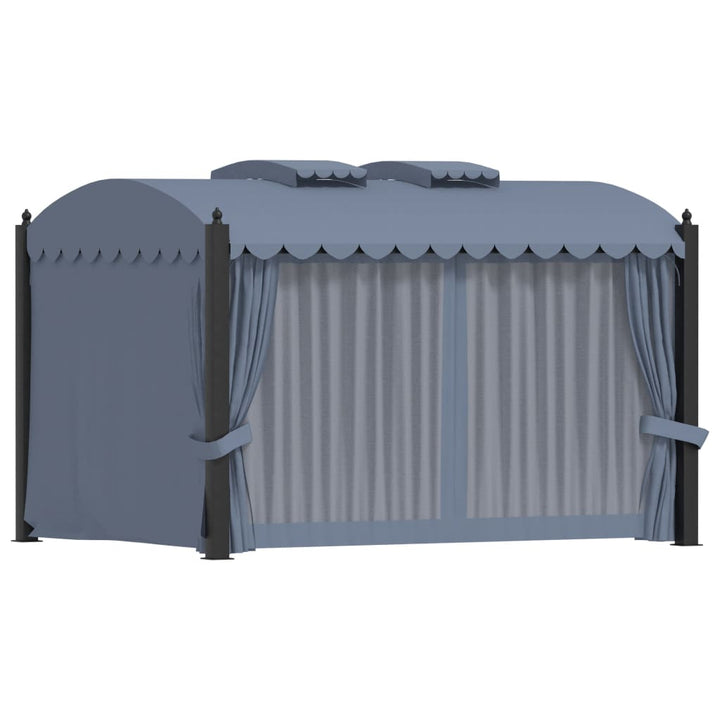 Pavilion Cu Perdele, Antracit, 3 X 4 M, Oțel