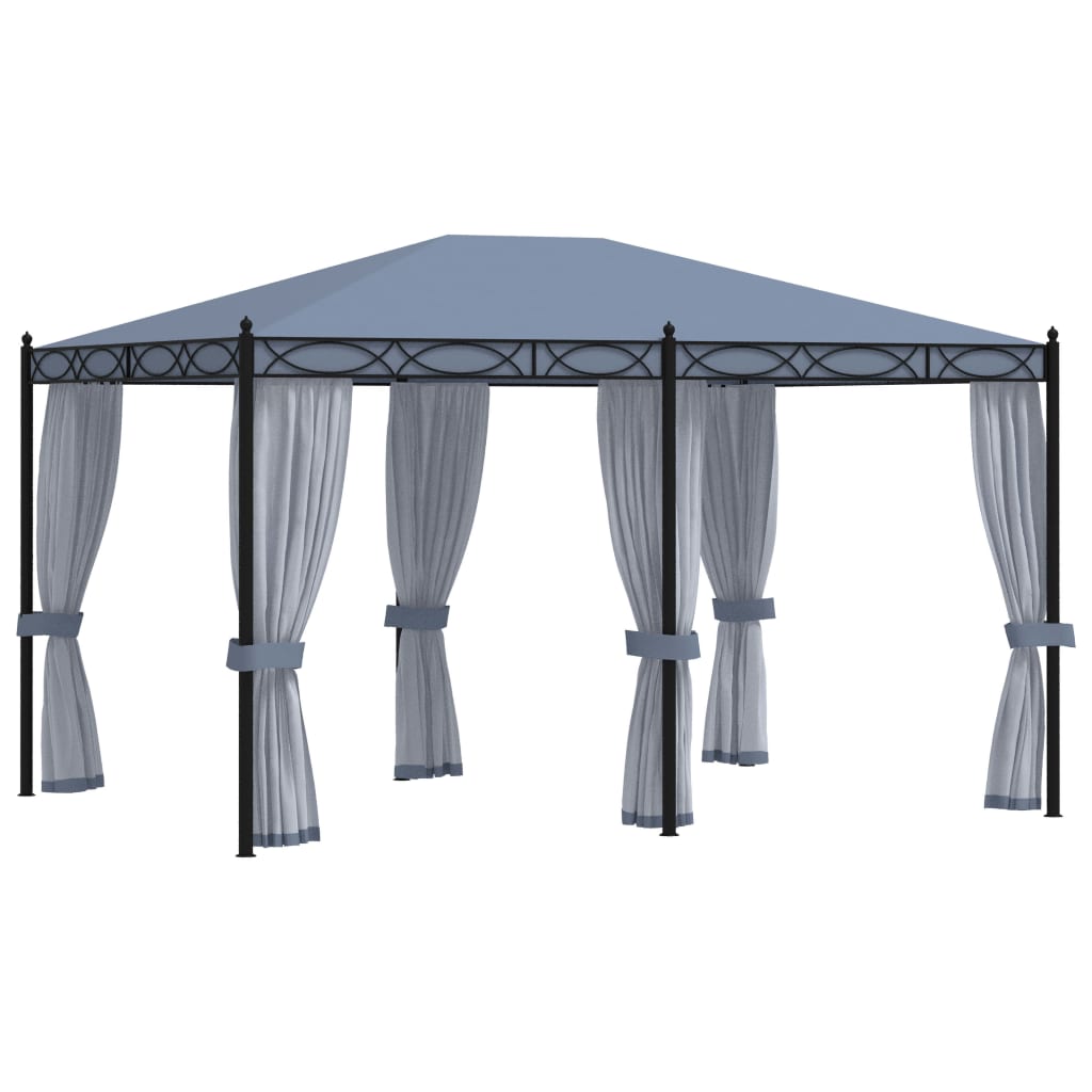 Pavilion Cu Ecrane Din Plasă, Antracit, 3 X 4 M, Oțel