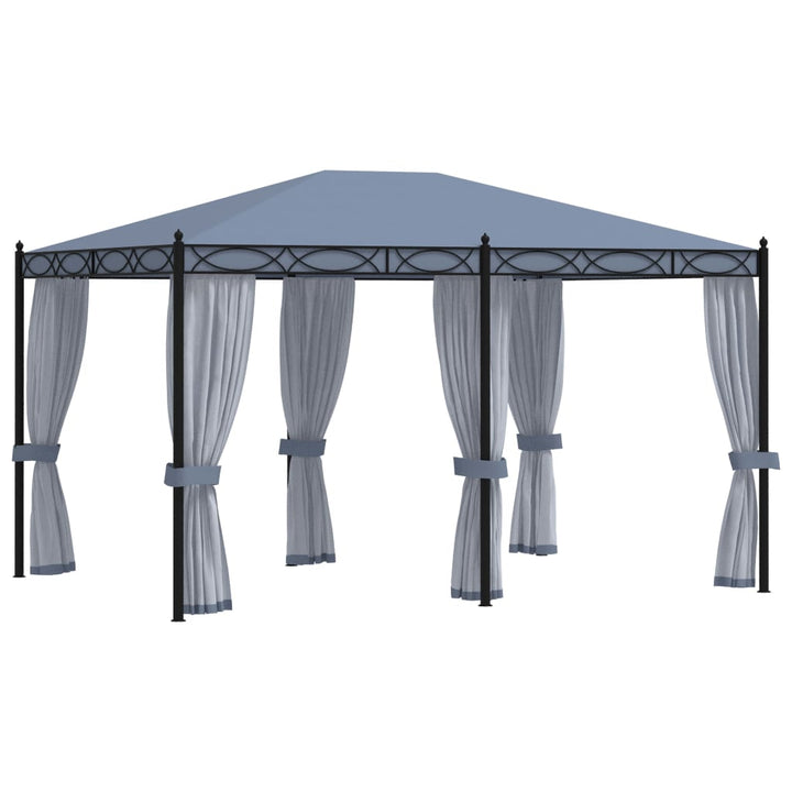 Pavilion Cu Ecrane Din Plasă, Antracit, 3 X 4 M, Oțel