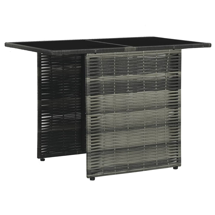Set Mobilier De Bistro Cu Perne, 3 Piese, Gri, Poliratan