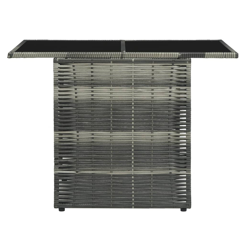 Set Mobilier De Bistro Cu Perne, 3 Piese, Gri, Poliratan