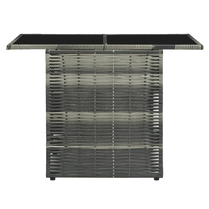 Set Mobilier De Bistro Cu Perne, 3 Piese, Gri, Poliratan