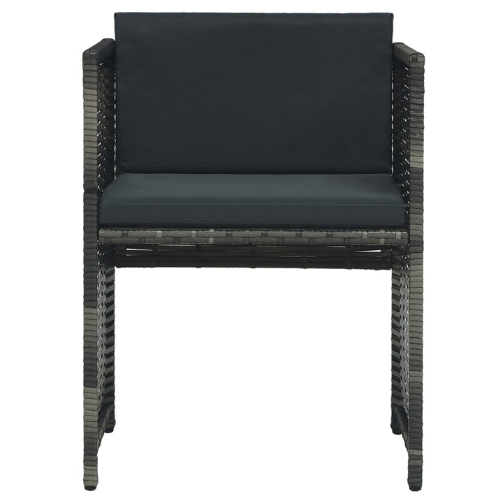 Set Mobilier De Bistro Cu Perne, 3 Piese, Gri, Poliratan