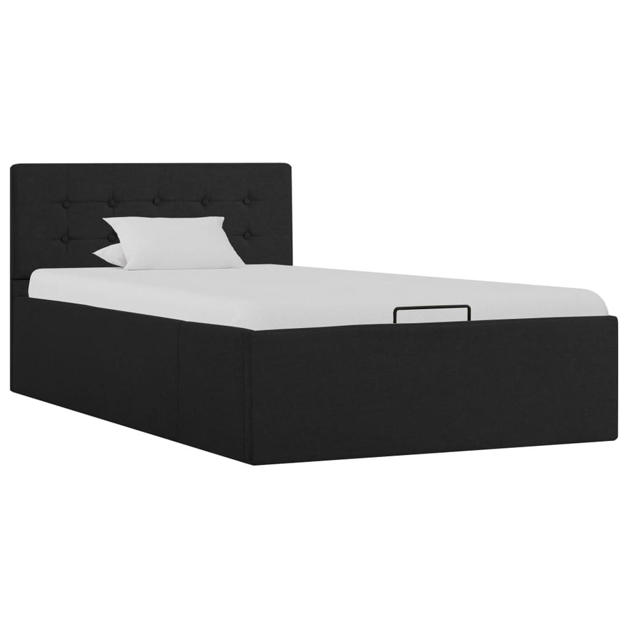 Cadru Pat Hidraulic Cu Ladă, , , Textil