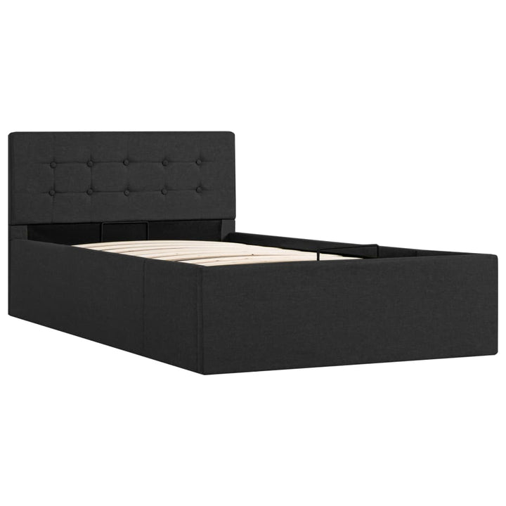 Cadru Pat Hidraulic Cu Ladă, , , Textil