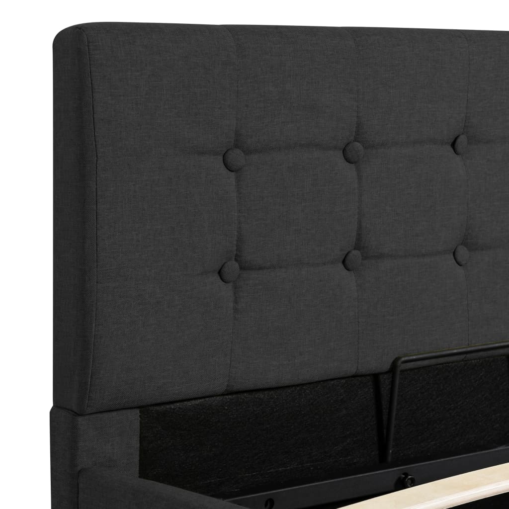 Cadru Pat Hidraulic Cu Ladă, , , Textil