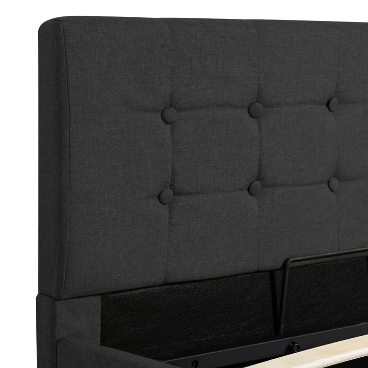 Cadru Pat Hidraulic Cu Ladă, , , Textil
