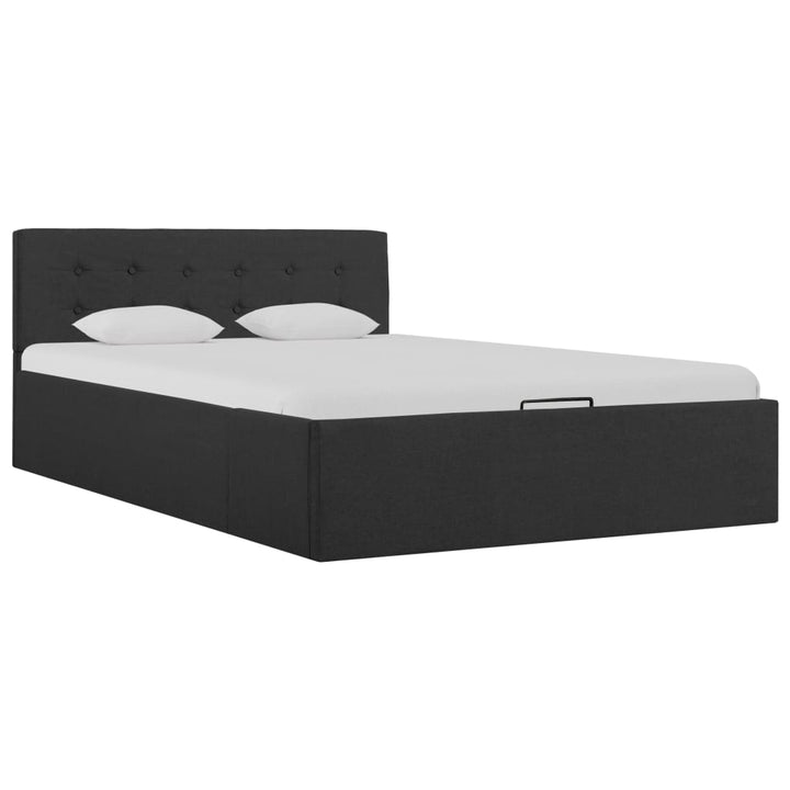 Cadru Pat Hidraulic Cu Ladă, , , Textil