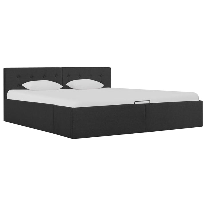 Cadru Pat Hidraulic Cu Ladă, , , Textil