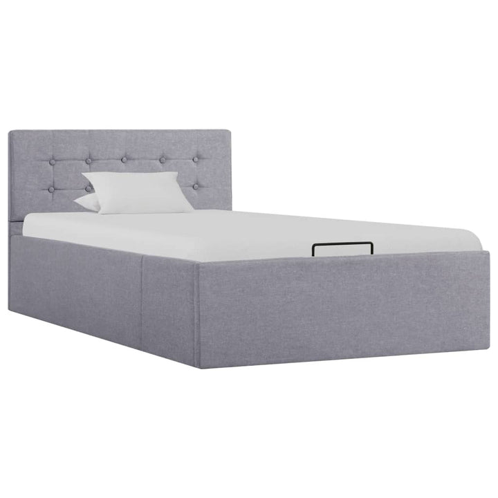 Cadru Pat Hidraulic Cu Ladă, , , Textil