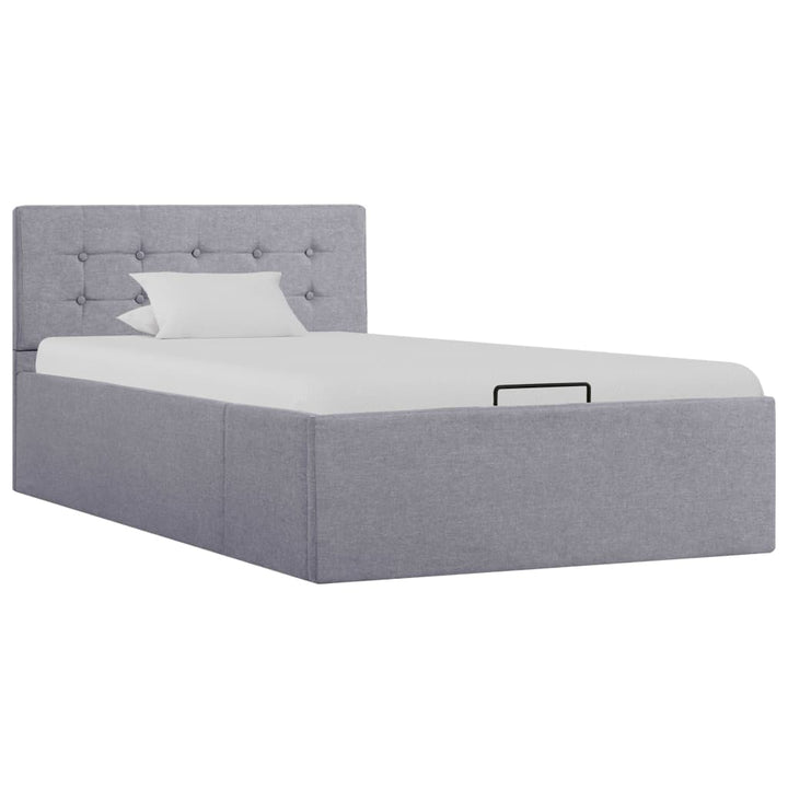 Cadru Pat Hidraulic Cu Ladă, , , Textil