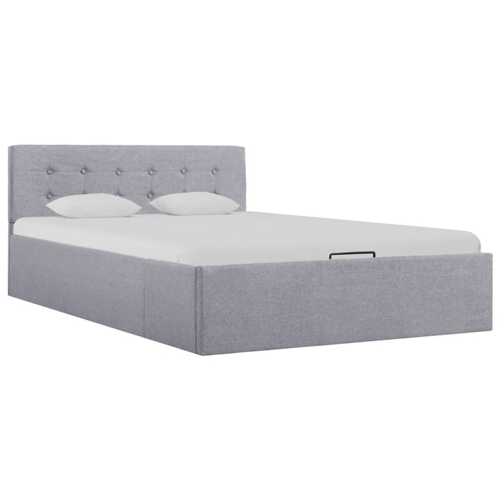 Cadru Pat Hidraulic Cu Ladă, , , Textil