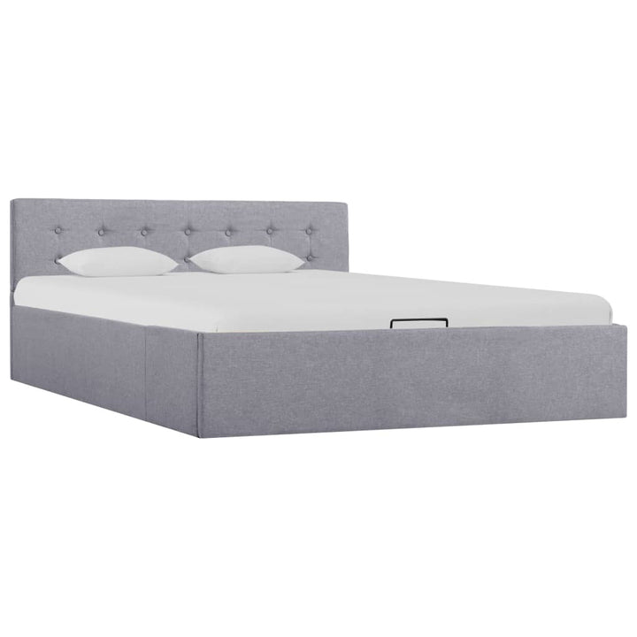 Cadru Pat Hidraulic Cu Ladă, , , Textil