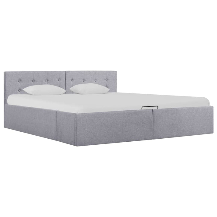 Cadru Pat Hidraulic Cu Ladă, , , Textil
