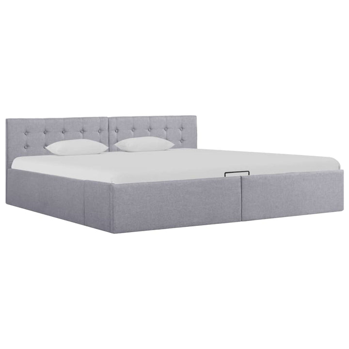 Cadru Pat Hidraulic Cu Ladă, , , Textil
