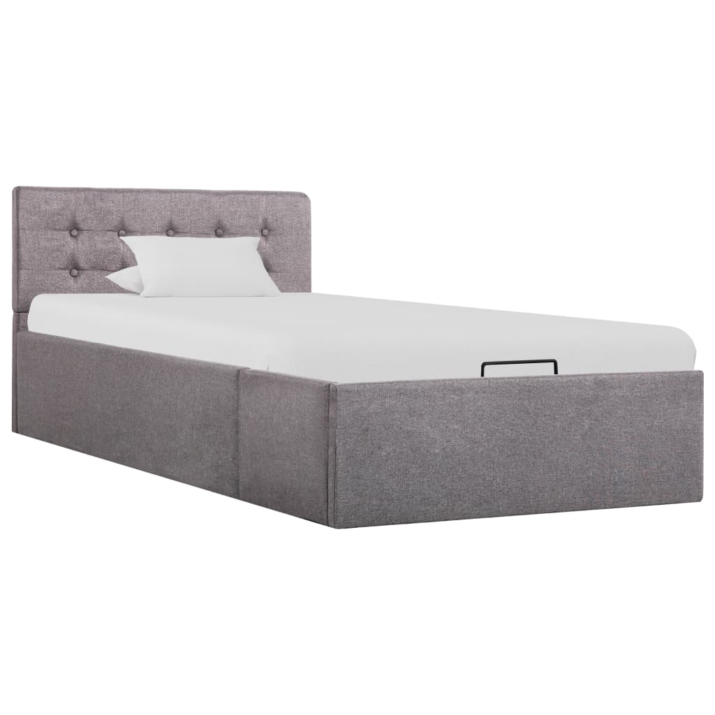 Cadru Pat Hidraulic Cu Ladă, , , Textil