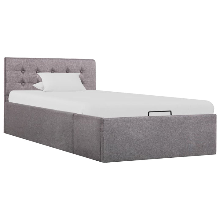 Cadru Pat Hidraulic Cu Ladă, , , Textil