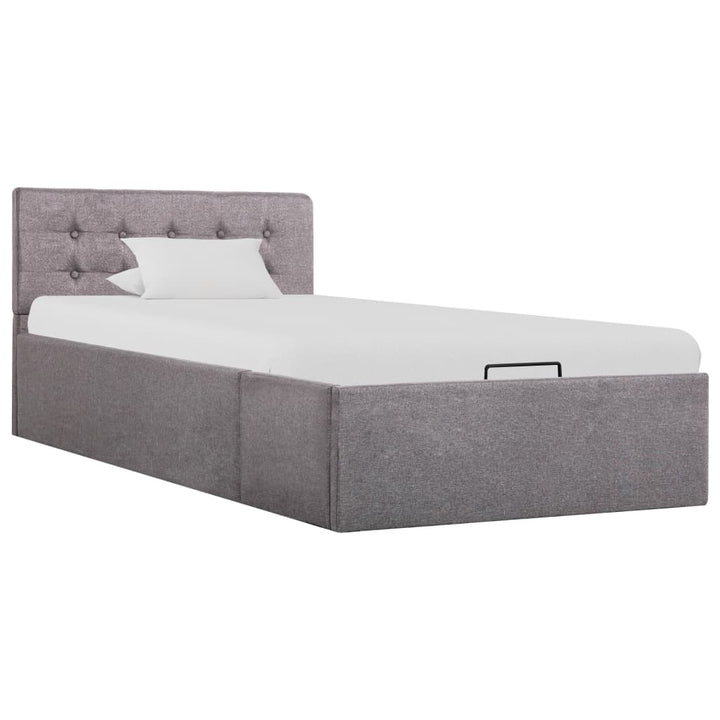 Cadru Pat Hidraulic Cu Ladă, , , Textil