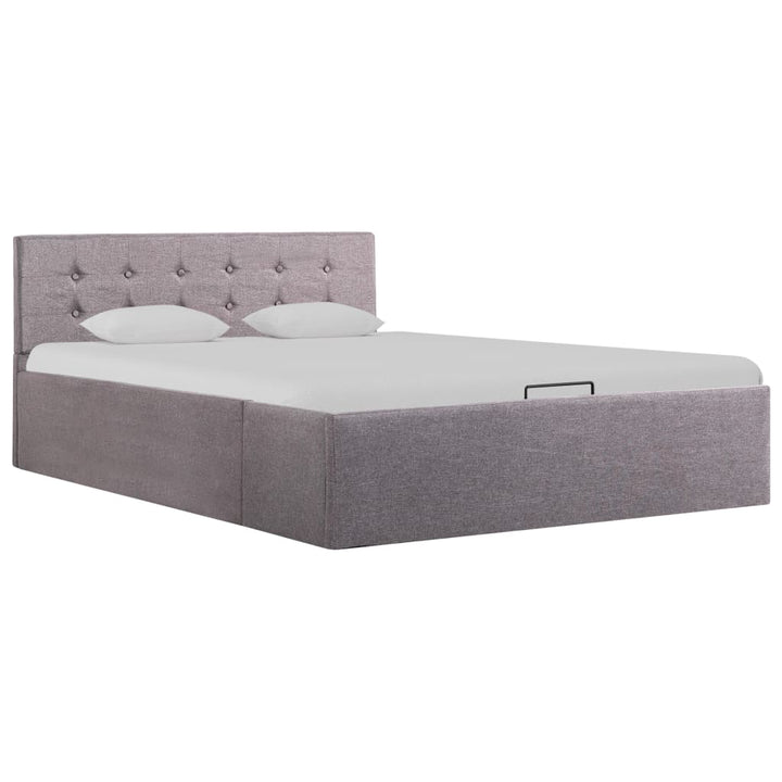 Cadru Pat Hidraulic Cu Ladă, , , Textil