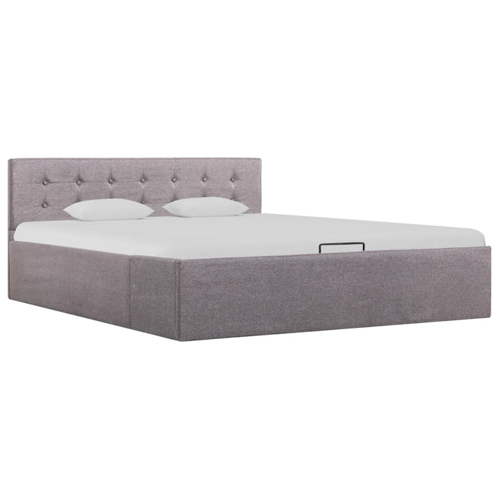 Cadru Pat Hidraulic Cu Ladă, , , Textil