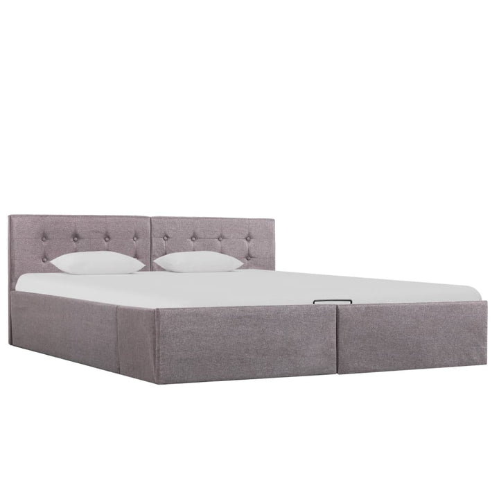 Cadru Pat Hidraulic Cu Ladă, , , Textil