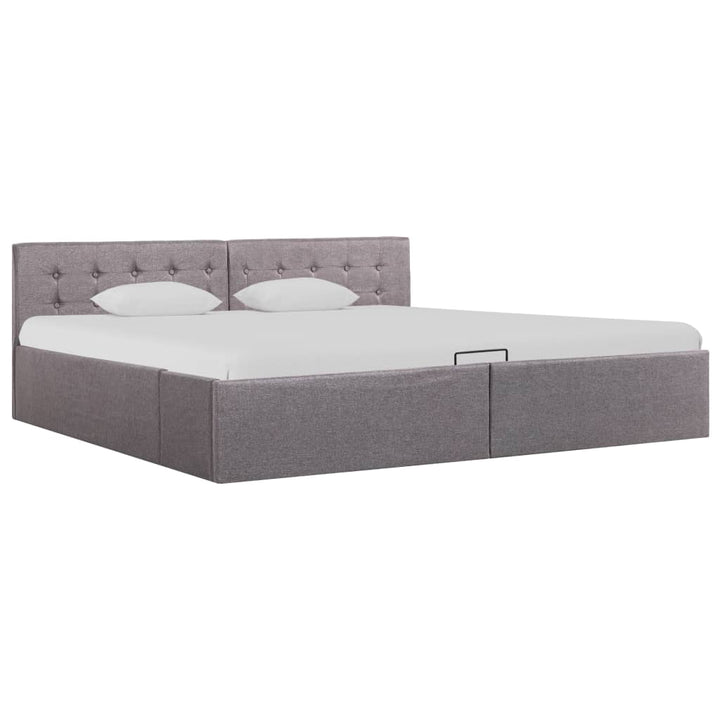 Cadru Pat Hidraulic Cu Ladă, , , Textil