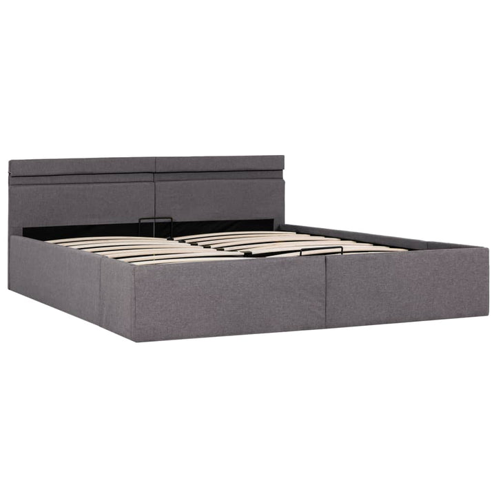Cadru Pat Hidraulic Ladă Și Led, , , Textil