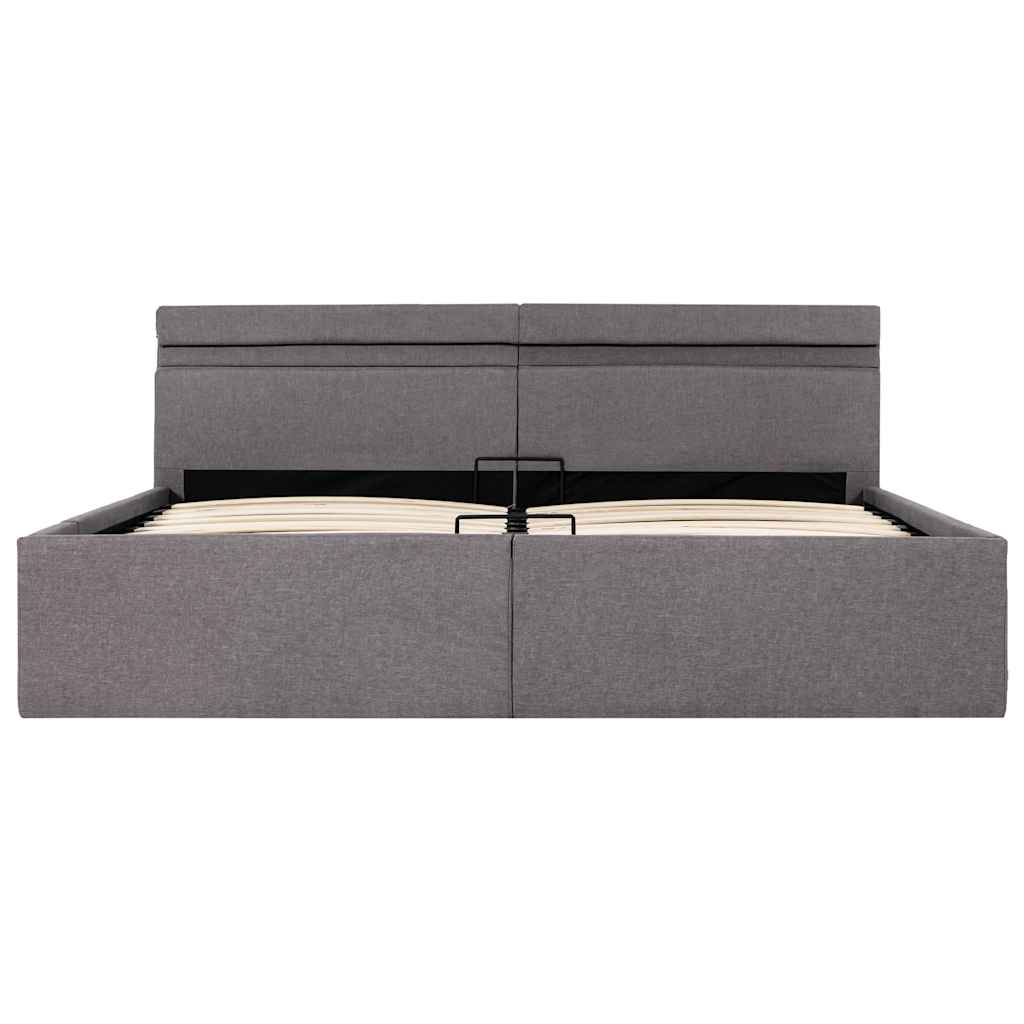 Cadru Pat Hidraulic Ladă Și Led, , , Textil