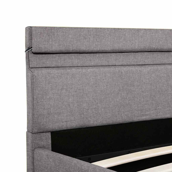 Cadru Pat Hidraulic Ladă Și Led, , , Textil