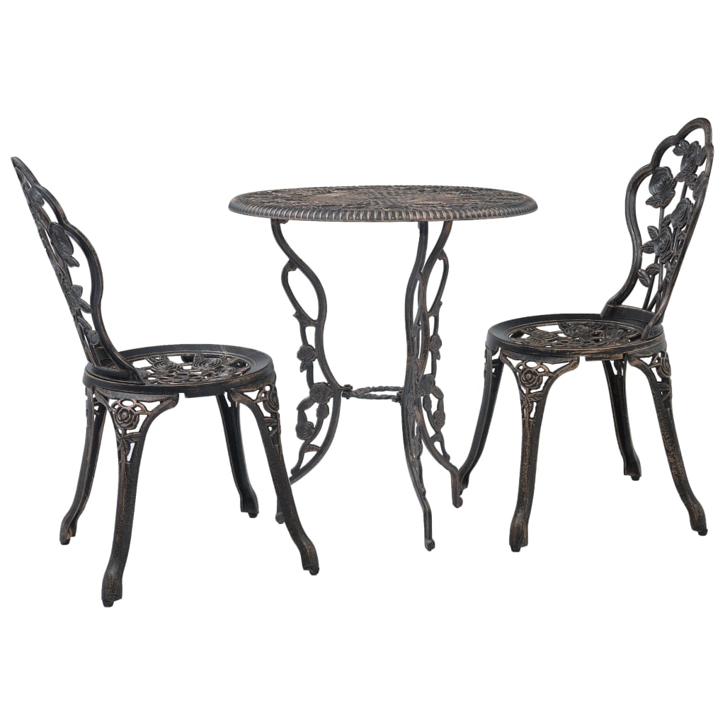 Set Mobilier Bistro, 3 Piese, Aluminiu Turnat