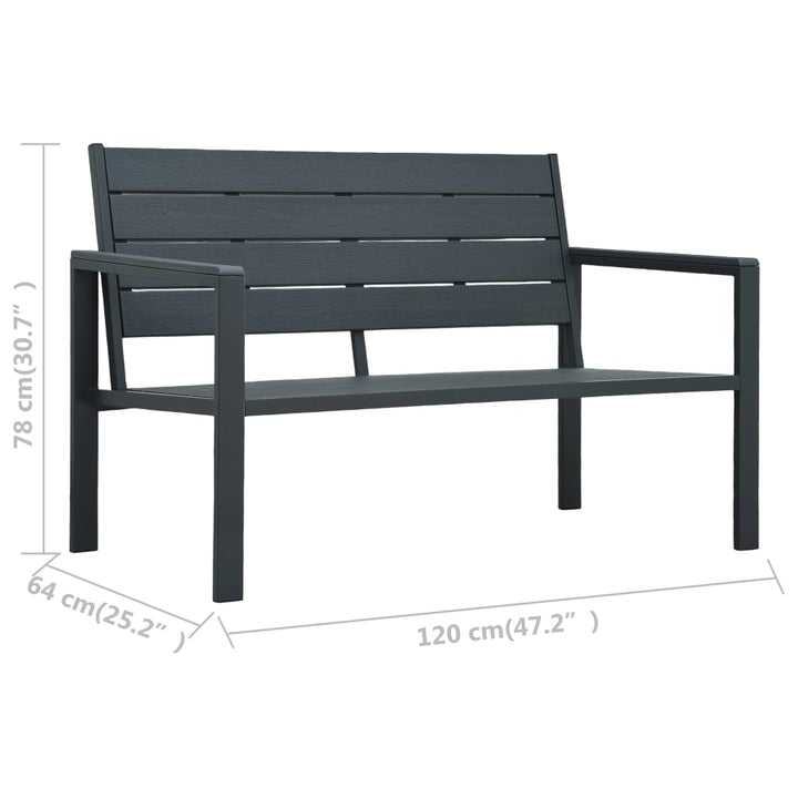 Bancă De Grădină, , 120 Cm, Hdpe, Aspect De Lemn