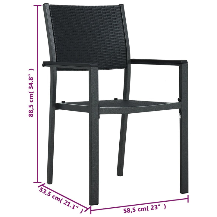Scaune De Grădină, 4 Buc., , Plastic, Aspect Ratan