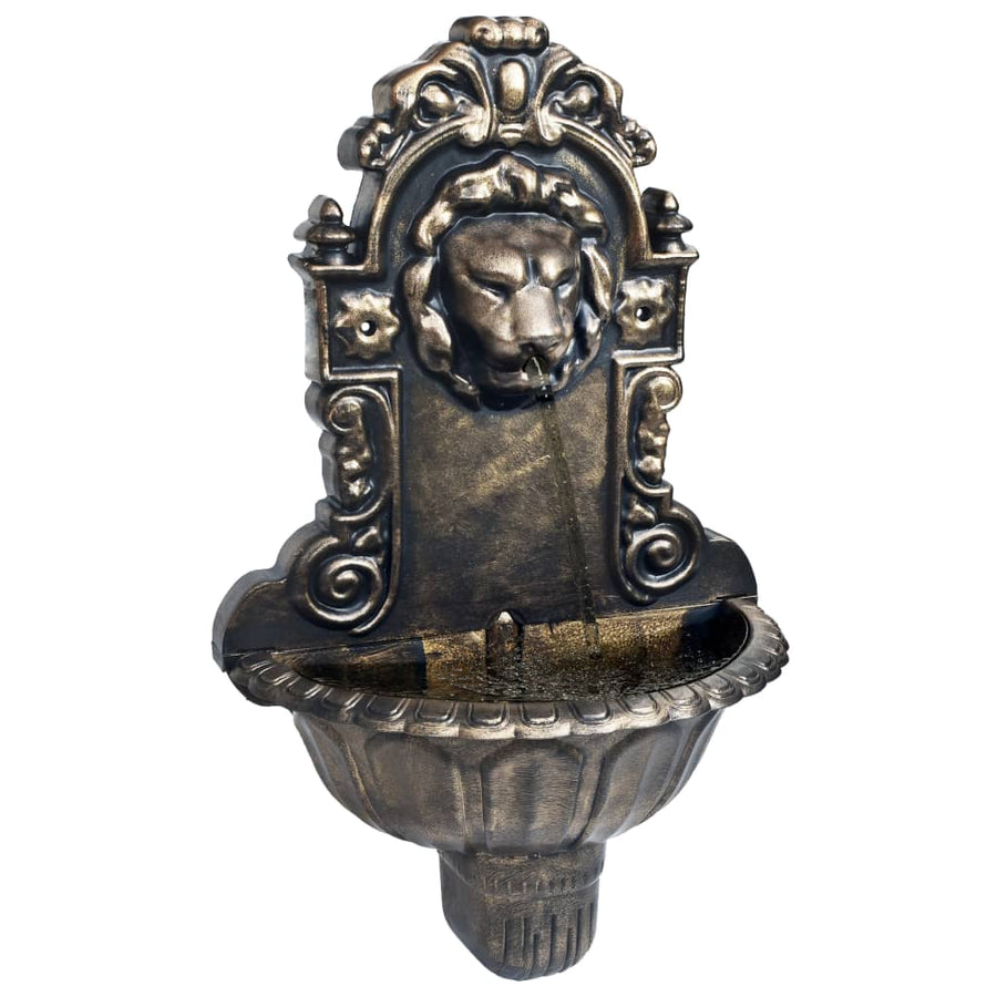 Fântână De Perete Cu Design Cap De Leu, Bronz