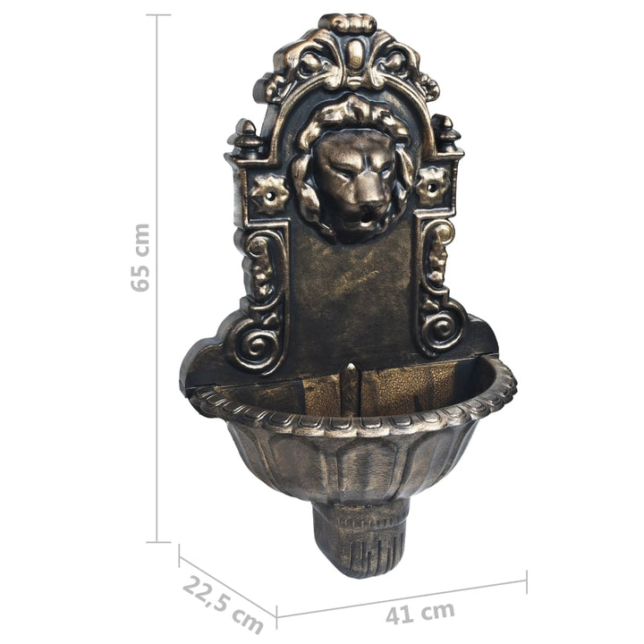 Fântână De Perete Cu Design Cap De Leu, Bronz