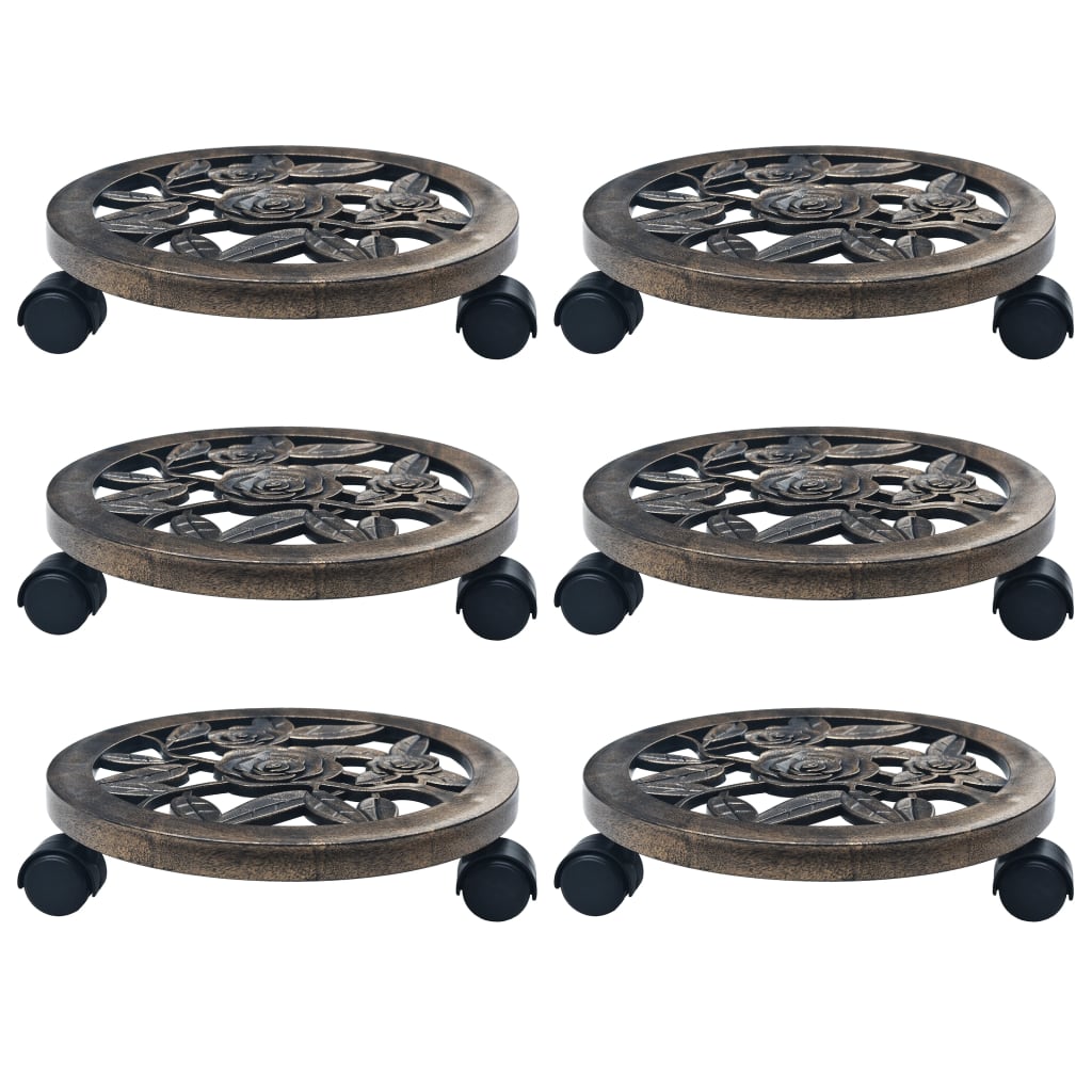Suporturi De Plante Cu Role, 6 Buc., , , Plastic