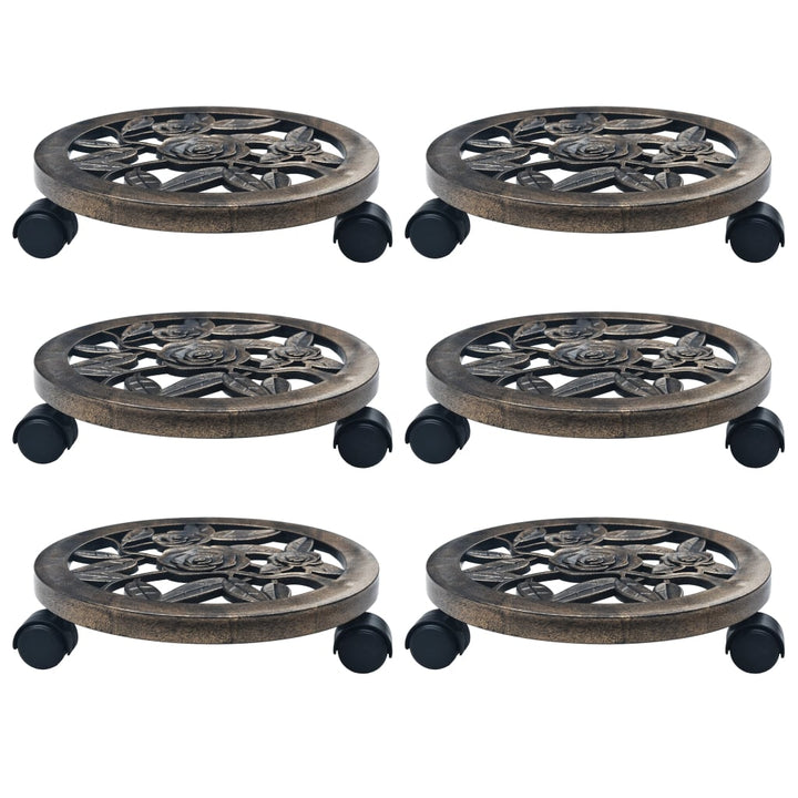 Suporturi De Plante Cu Role, 6 Buc., , , Plastic