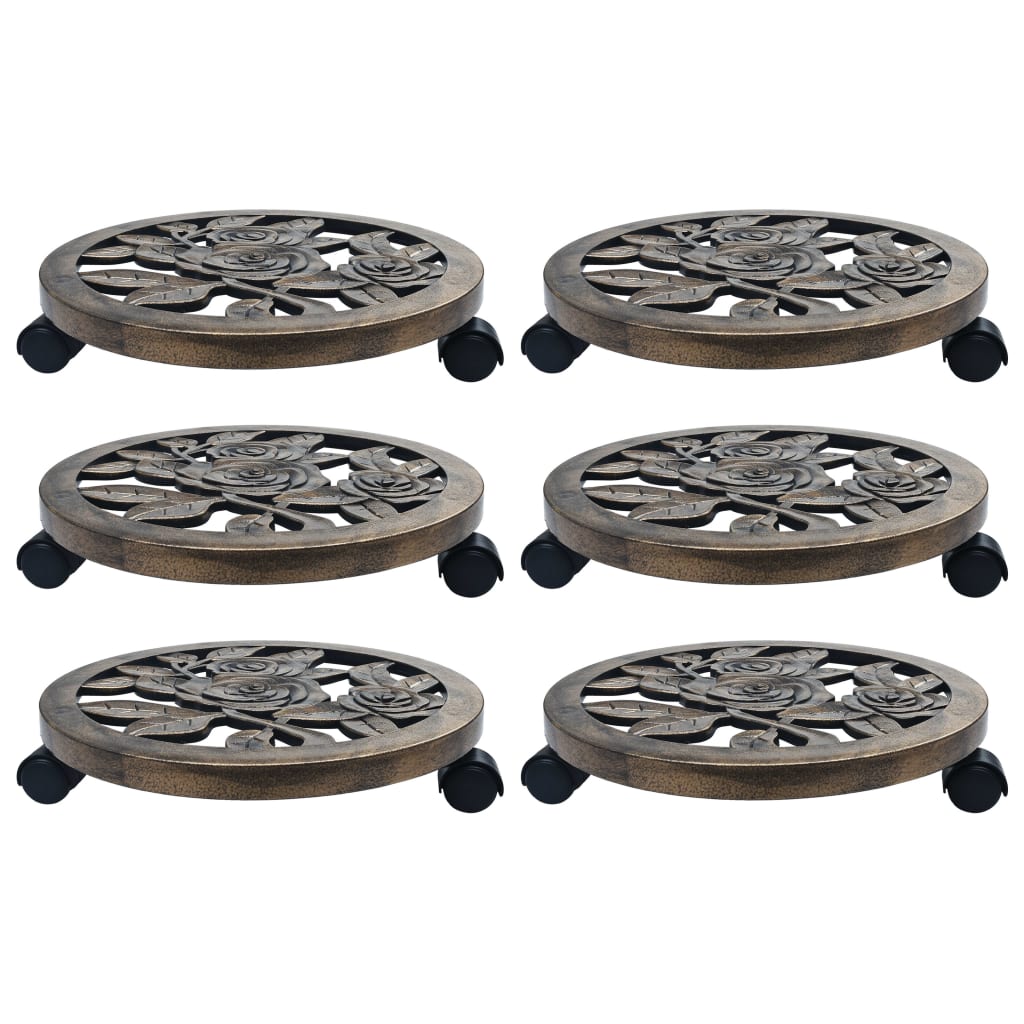 Suporturi De Plante Cu Role, 6 Buc., , , Plastic