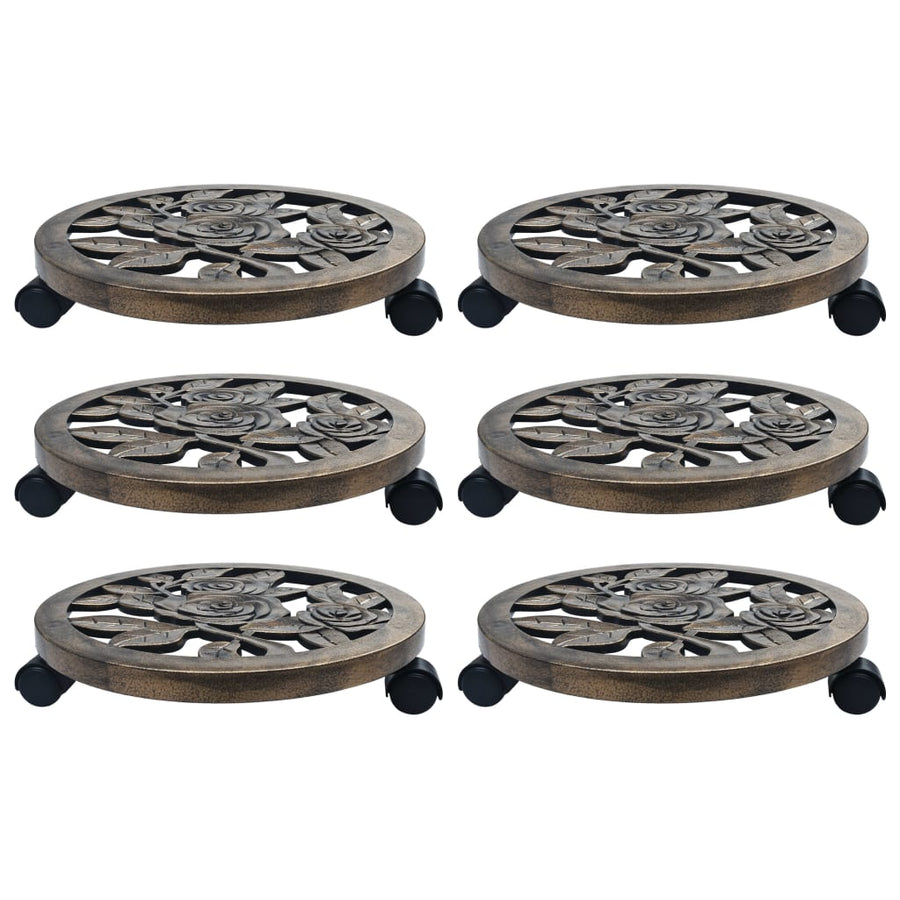 Suporturi De Plante Cu Role, 6 Buc., , , Plastic
