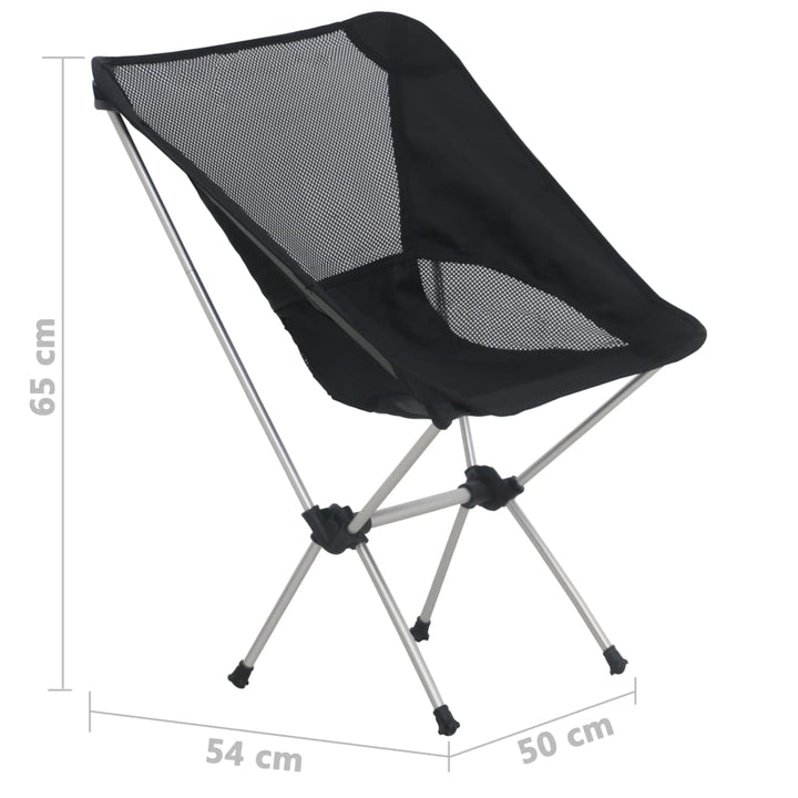 Scaune Camping Pliabile Cu Husă, 2 Buc., 54X50X65 Cm, Aluminiu