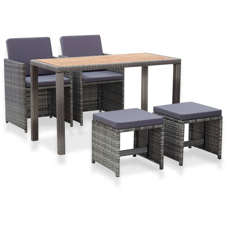 Set Mobilier De Exterior 13 Piese Antracit Poliratan Și Acacia