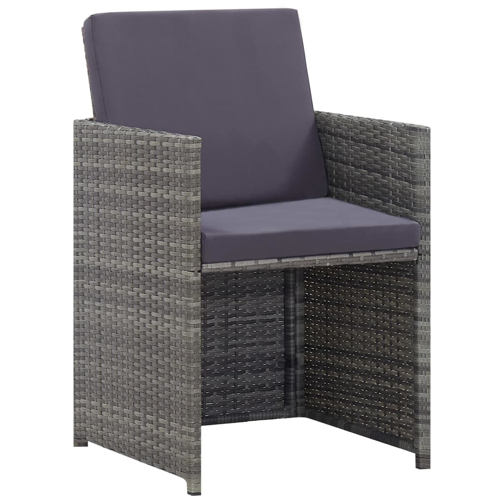 Set Mobilier De Exterior 13 Piese Antracit Poliratan Și Acacia