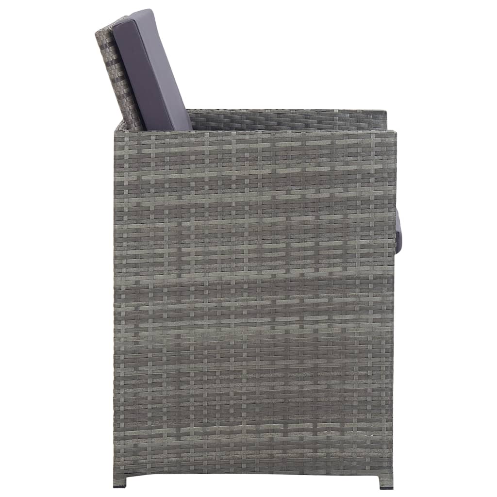 Set Mobilier De Exterior 13 Piese Antracit Poliratan Și Acacia