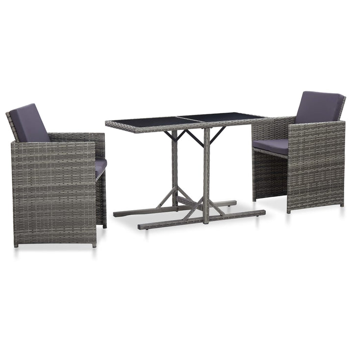 Set Mobilier De Exterior Cu Perne, 3 Piese, , Poliratan