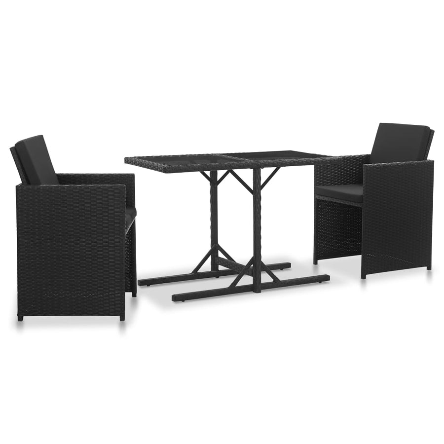 Set Mobilier De Exterior Cu Perne, 3 Piese, , Poliratan